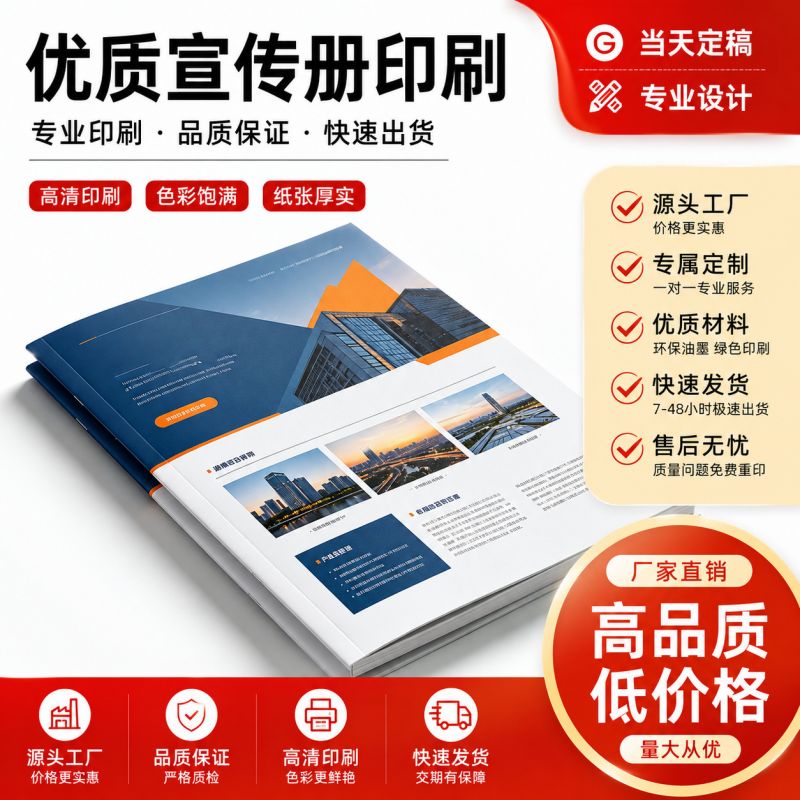 画册印刷宣传册定做设计制作小册子定制订做作品集公司企业员工手册产品图册样本说明书打印精装杂志广告书本